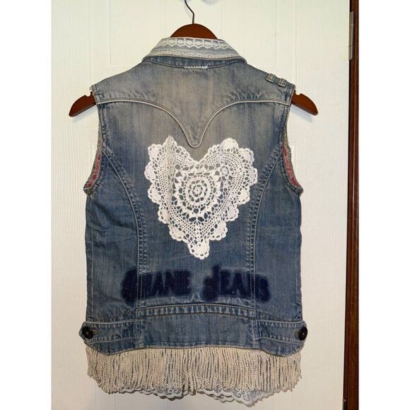 Shane Jeans Jackets & Blazers - Shane Jeans Denim Embellished Vest Size Small